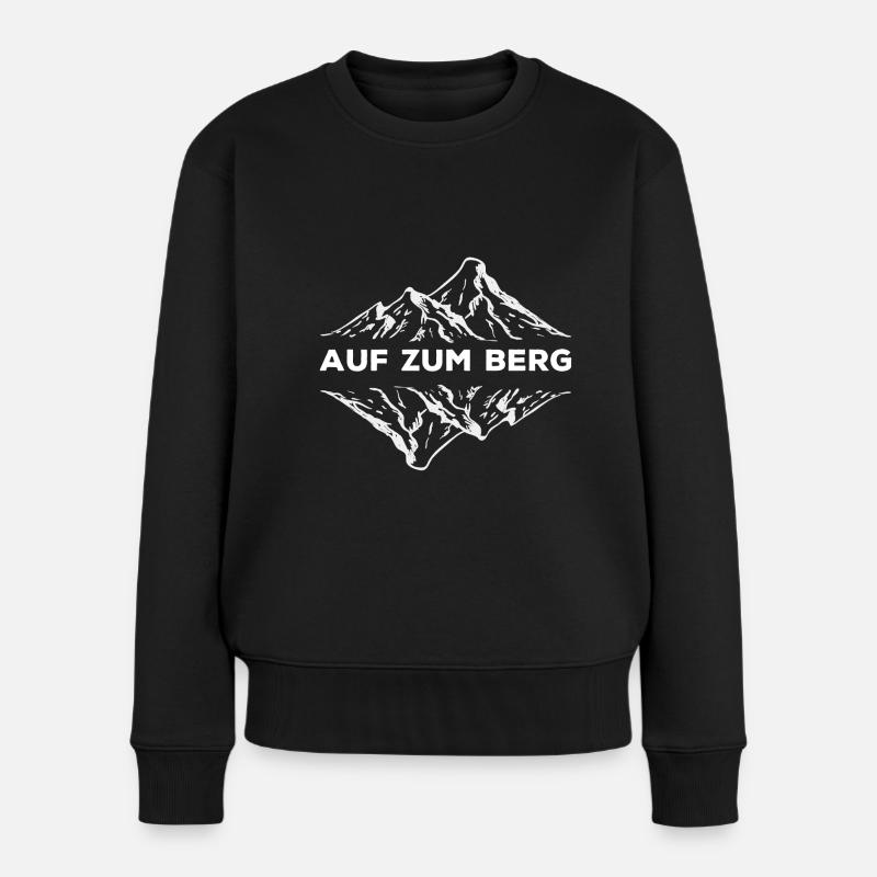 Auf zum Berg - Frauen Premium Bio Pullover - Schwarz
