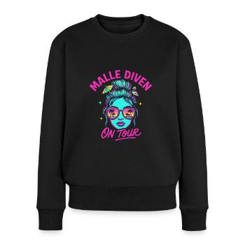 Mallorca Party Spruch Lustig Malle Diven On Tour - Frauen Premium Bio Pullover - Schwarz - Vorne - Julia (174cm)