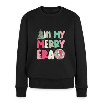 Weihnachten Xmas Spruch Winter In My Merry Era - Frauen Premium Bio Pullover - Schwarz - Vorne - Julia (174cm)