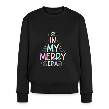 Weihnachten Xmas Spruch Winter In My Merry Era - Frauen Premium Bio Pullover - Schwarz - Vorne - Julia (174cm)