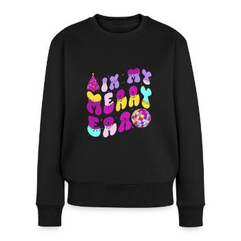 Weihnachten Xmas Spruch Winter In My Merry Era - Frauen Premium Bio Pullover - Schwarz - Vorne - Julia (174cm)