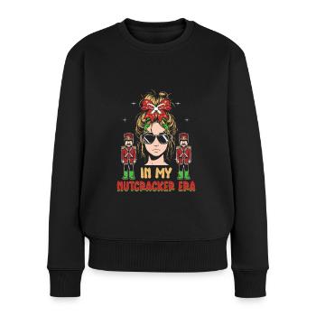Weihnachten Xmas Spruch In My Nutcracker Era - Frauen Premium Bio Pullover - Schwarz - Vorne - Julia (174cm)
