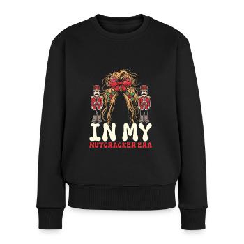 Weihnachten Xmas Spruch In My Nutcracker Era - Frauen Premium Bio Pullover - Schwarz - Vorne - Julia (174cm)