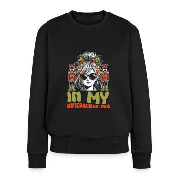 Weihnachten Xmas Spruch In My Nutcracker Era - Frauen Premium Bio Pullover - Schwarz - Vorne - Julia (174cm)