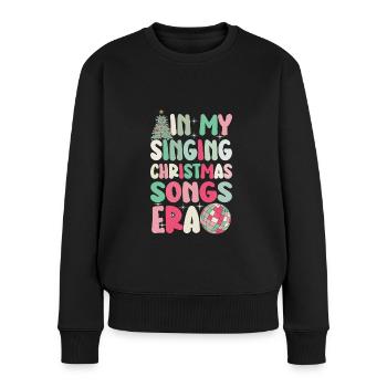 Noël de Weihnachten à l’époque des chansons de Noël chantantes - Pull Premium bio Femme - noir - Devant - Julia (174cm)