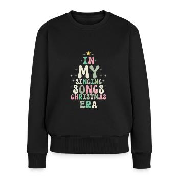 Noël de Weihnachten à l’époque des chansons de Noël chantantes - Pull Premium bio Femme - noir - Devant - Julia (174cm)