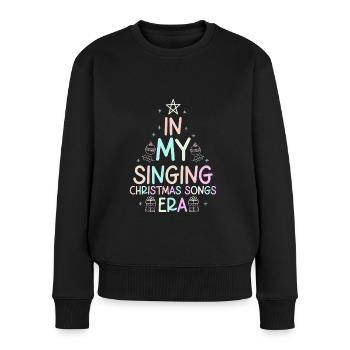 Noël de Weihnachten à l’époque des chansons de Noël chantantes - Pull Premium bio Femme - noir - Devant - Julia (174cm)