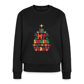 Noël de Weihnachten à l’époque des chansons de Noël chantantes - Pull Premium bio Femme - noir - Devant - Julia (174cm)