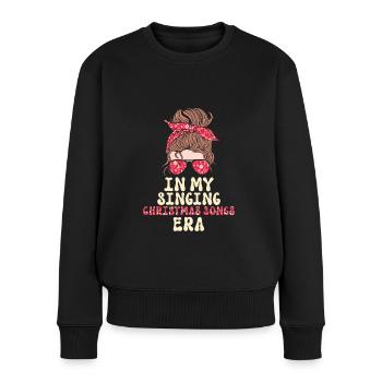 Noël de Weihnachten à l’époque des chansons de Noël chantantes - Pull Premium bio Femme - noir - Devant - Julia (174cm)
