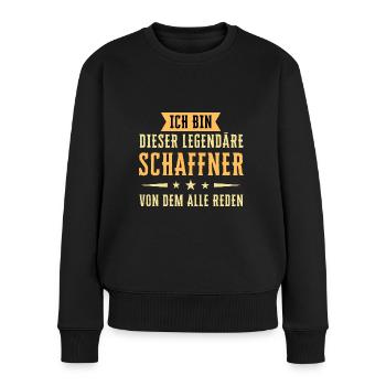 Ich bin dieser legendäre Schaffner - Frauen Premium Bio Pullover - Schwarz - Vorne - Julia (174cm)