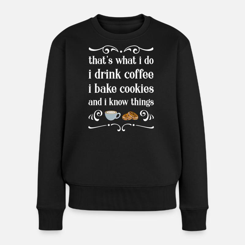 Backen Bäcker Bäckerin - Frauen Premium Bio Pullover - Schwarz