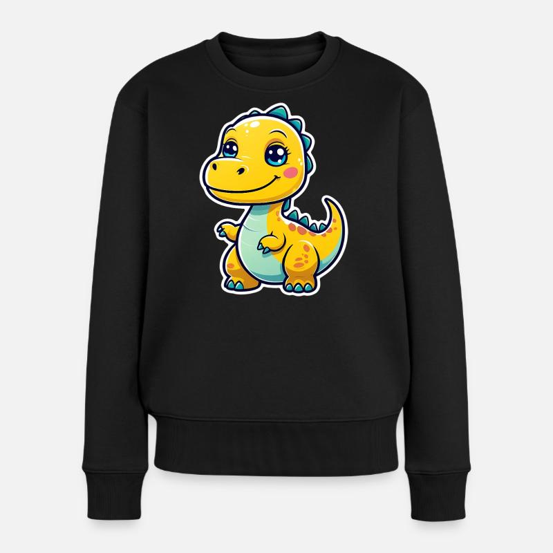 Dino - Frauen Premium Bio Pullover - Schwarz