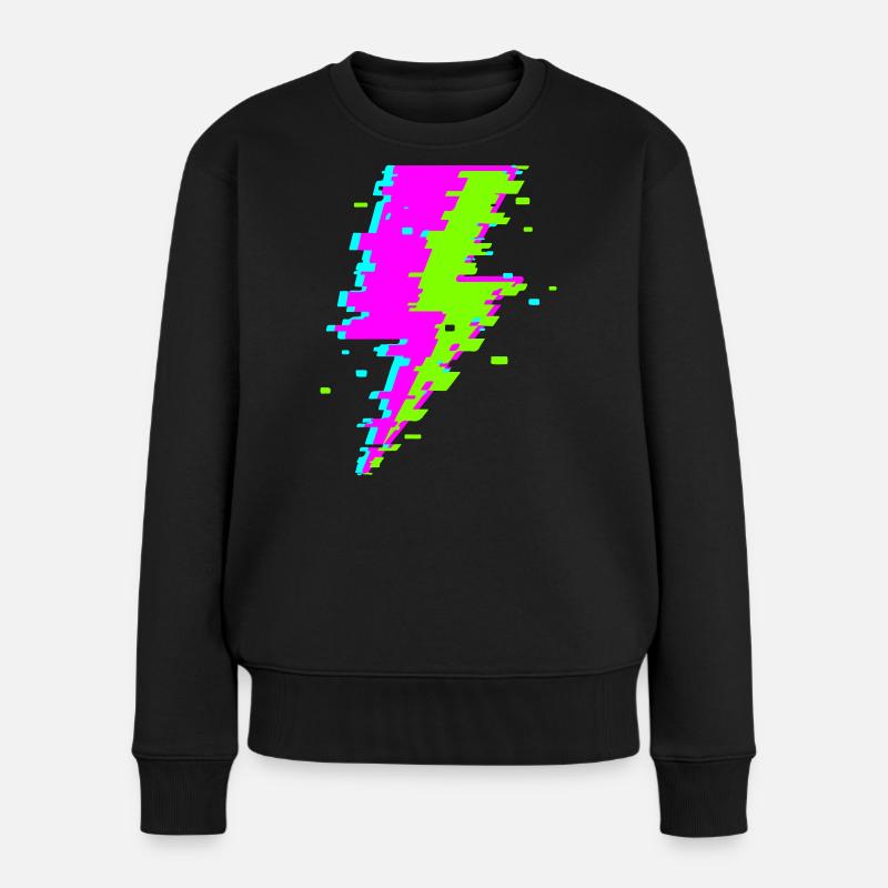 Faisceau numérique psychédélique - Pull Premium bio Femme - noir