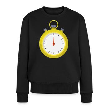 Stoppuhr - Frauen Premium Bio Pullover - Schwarz - Vorne - Julia (174cm)