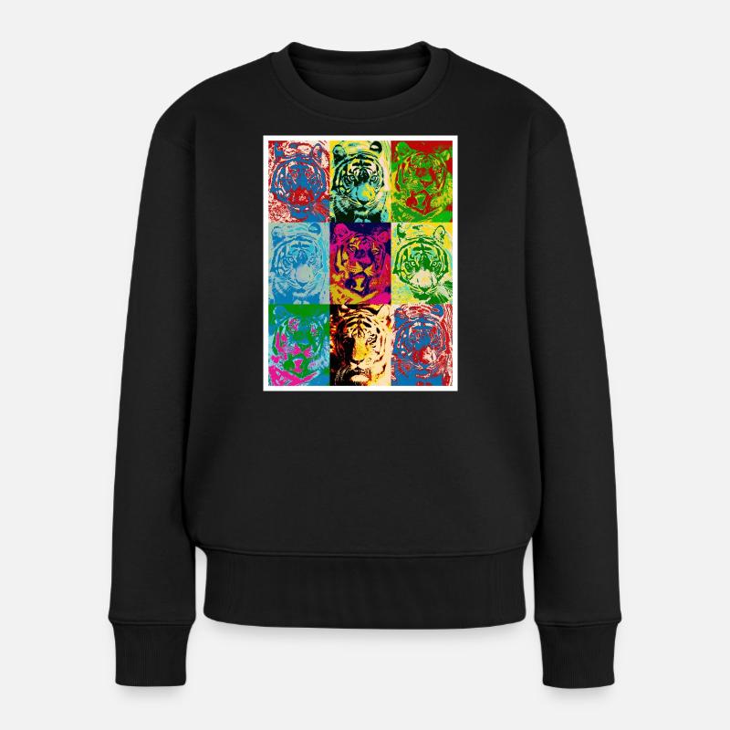 Tiger_4 - Women's Premium Organic Jumper - black