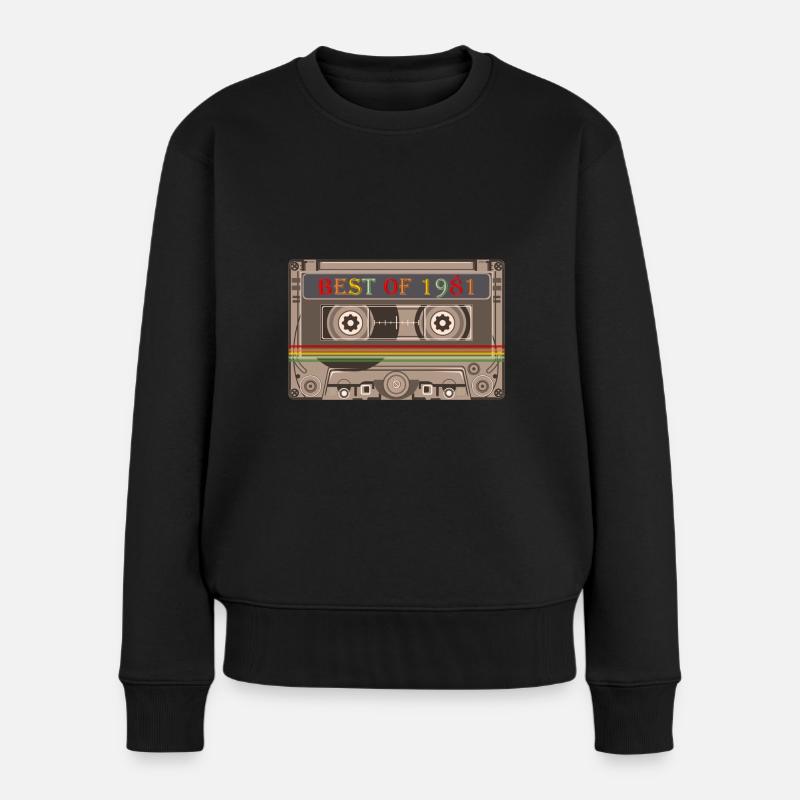 1981 - Frauen Premium Bio Pullover - Schwarz