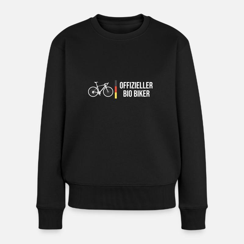 Offizieller Bio Biker Lustiger Fahrrad Spruch - Frauen Premium Bio Pullover - Schwarz