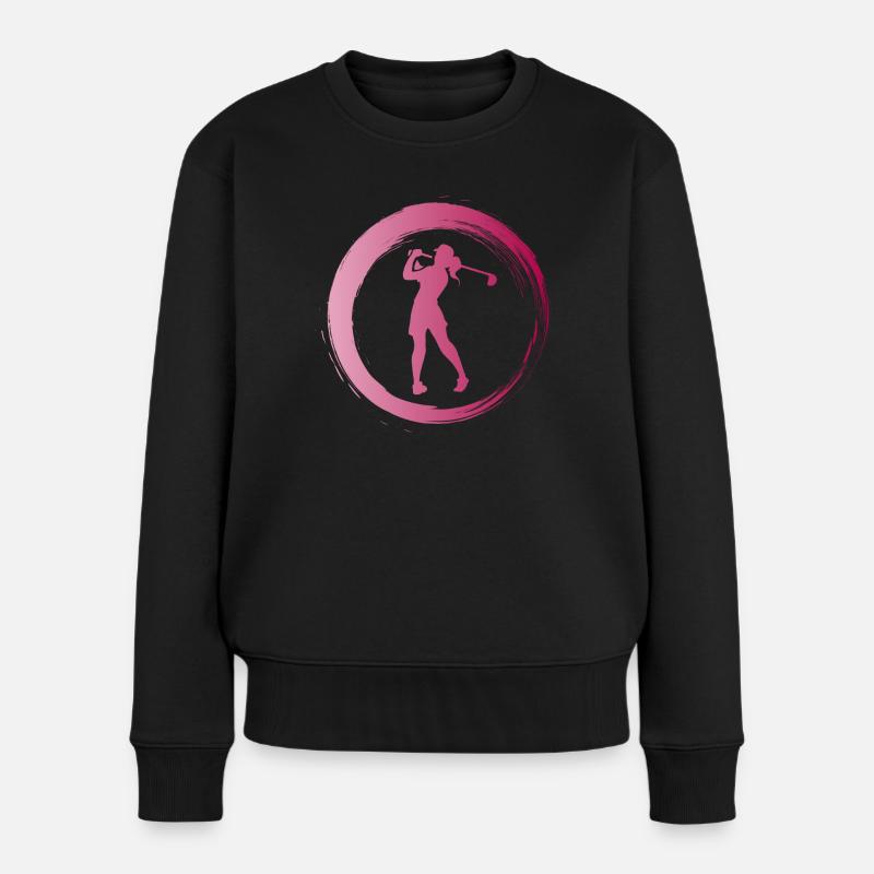 Sporty Hobby Leidenschaft Golf - Frauen Premium Bio Pullover - Schwarz