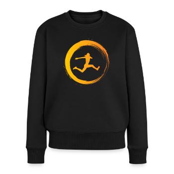 Sporty Hobby Leidenschaft Dreisprung - Frauen Premium Bio Pullover - Schwarz - Vorne - Julia (174cm)