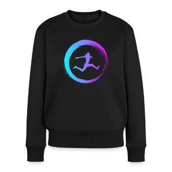 Sporty Hobby Leidenschaft Dreisprung - Frauen Premium Bio Pullover - Schwarz - Vorne - Julia (174cm)