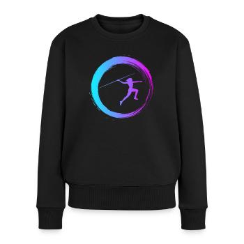 Sporty Hobby Leidenschaft Speerwurf - Frauen Premium Bio Pullover - Schwarz - Vorne - Julia (174cm)