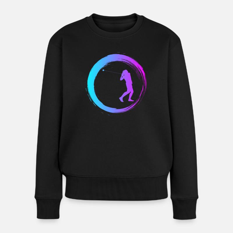 Sporty Hobby Leidenschaft Hammerwurf - Frauen Premium Bio Pullover - Schwarz