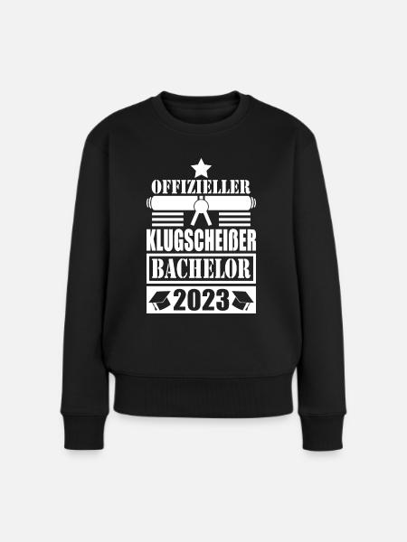 Bachelor Abschluss 2023 offizieller Klugscheißer - Frauen Premium Bio Pullover - Schwarz