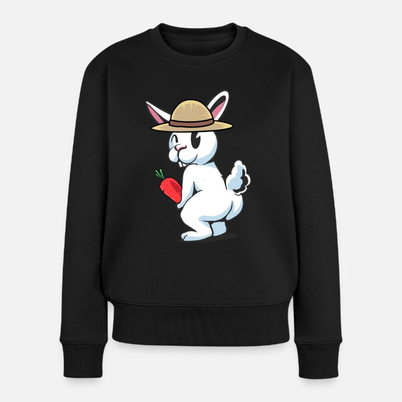 Hase Rübe Gärtner Gartenbau Ernte Möhren Gemüse - Frauen Premium Bio Pullover - Schwarz