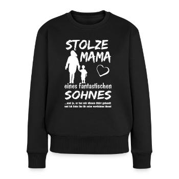 Stolze Mama Sohn - Frauen Premium Bio Pullover - Schwarz - Vorne - Julia (174cm)