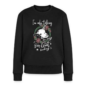 Ferme de chèvres - Pull Premium bio Femme - noir - Devant - Julia (174cm)