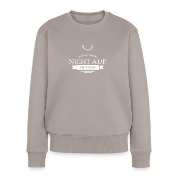bleib entspannt - Frauen Premium Bio Pullover - Taupe - Vorne - Julia (174cm)