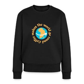 Coffee makes the world go round - Women's Premium Organic Jumper - black - Front - Julia (174cm)