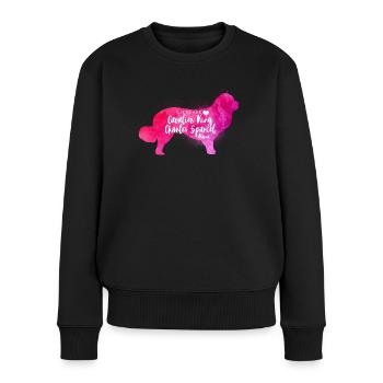 Cavalier King Charles Spaniel Mama - Frauen Premium Bio Pullover - Schwarz - Vorne - Julia (174cm)