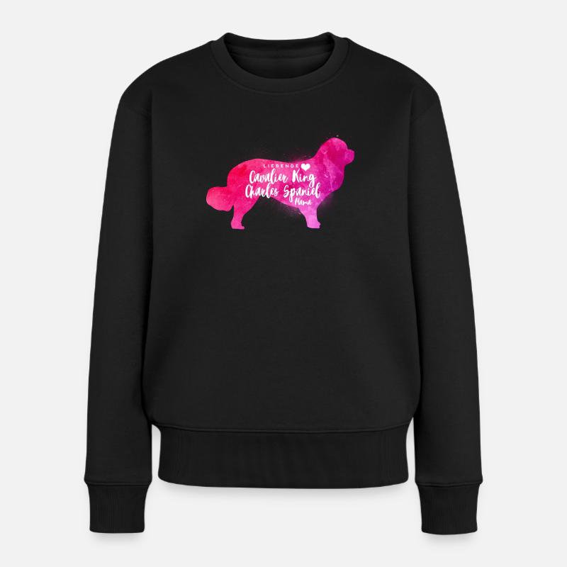 Cavalier King Charles Spaniel Mama - Frauen Premium Bio Pullover - Schwarz