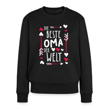 Meilleur cadeau grand-mère du monde - Pull Premium bio Femme - noir - Devant - Julia (174cm)