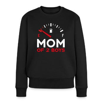 MAMAN DE 2 GARÇONS FÊTE DES MÈRES - Pull Premium bio Femme - noir - Devant - Julia (174cm)
