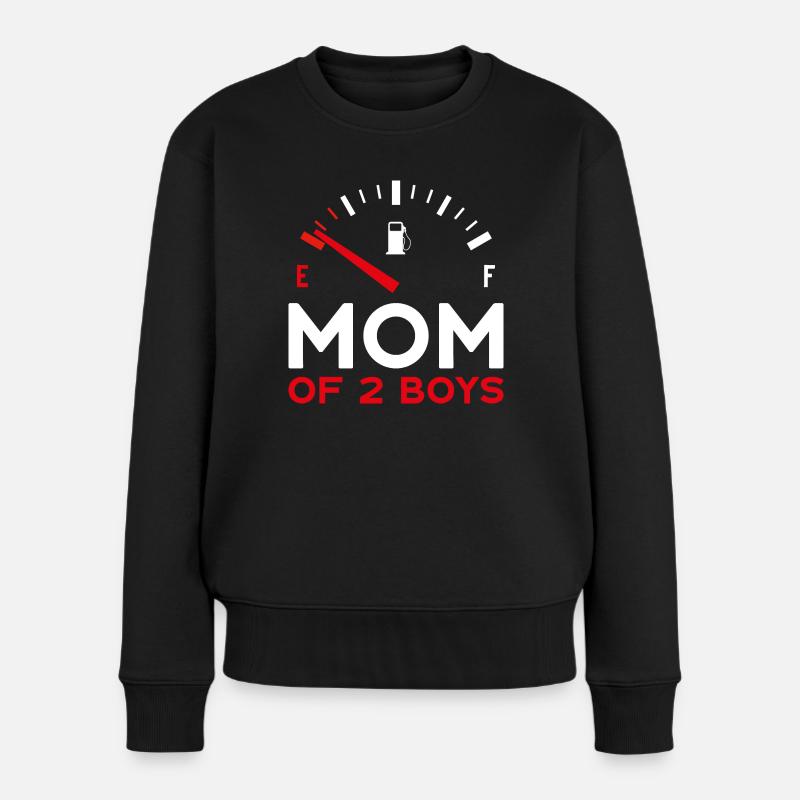 MOM OF 2 BOYS MUTTERTAG - Frauen Premium Bio Pullover - Schwarz