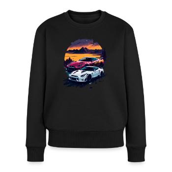 Voiture de sport classique - Pull Premium bio Femme - noir - Devant - Julia (174cm)