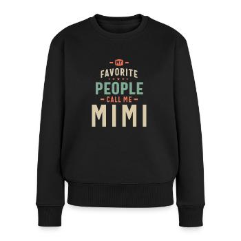 Mes personnes préférées appellent Mimi - Maman Grand-mère - Pull Premium bio Femme - noir - Devant - Julia (174cm)