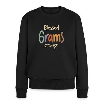 Blesse Grams Funny Grandma Christmas - Women's Premium Organic Jumper - black - Front - Julia (174cm)