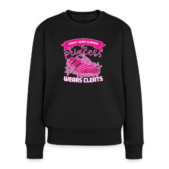 Fußballschuhe Frauen Frauenfußball Fußballerin - Frauen Premium Bio Pullover - Schwarz - Vorne - Julia (174cm)