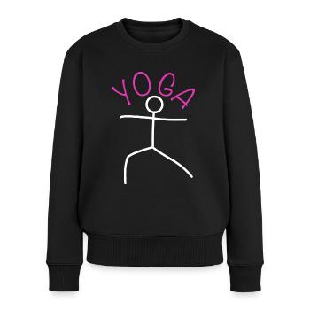 Tenue de yoga - Pull Premium bio Femme - noir - Devant - Julia (174cm)