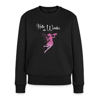 Weißwein Rotwein JGA Vino Wein - Holla die Weinfee - Frauen Premium Bio Pullover - Schwarz - Vorne - Julia (174cm)