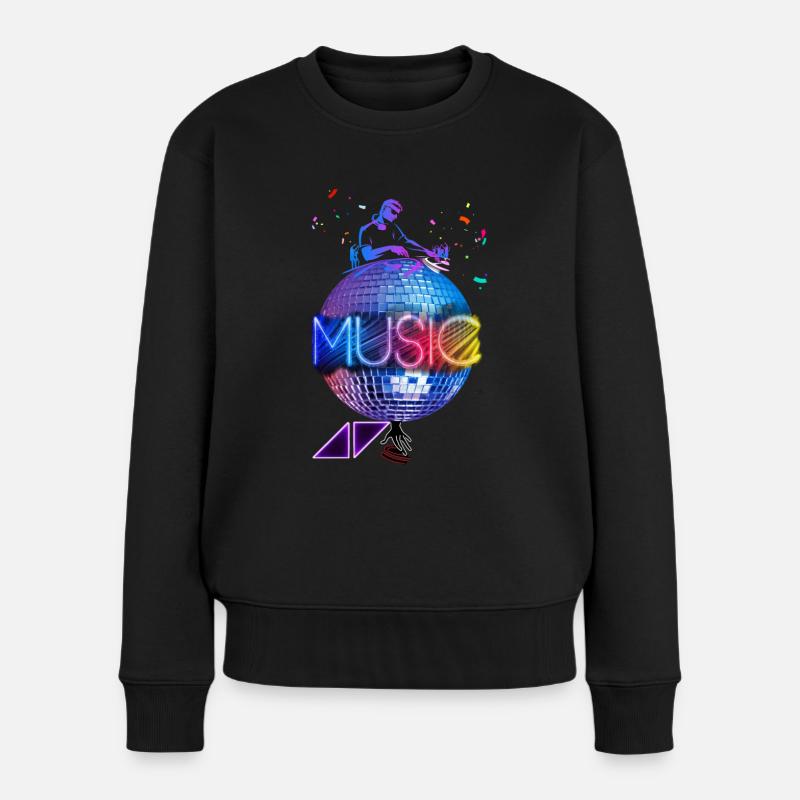Musique DJ, musique, disco, leds. - Pull Premium bio Femme - noir