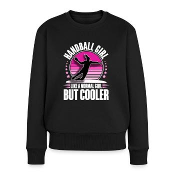 Handball Handballerin Frauen Handball - Frauen Premium Bio Pullover - Schwarz - Vorne - Julia (174cm)