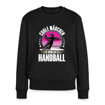 Handball Handballerin Frauen Handball - Frauen Premium Bio Pullover - Schwarz - Vorne - Julia (174cm)