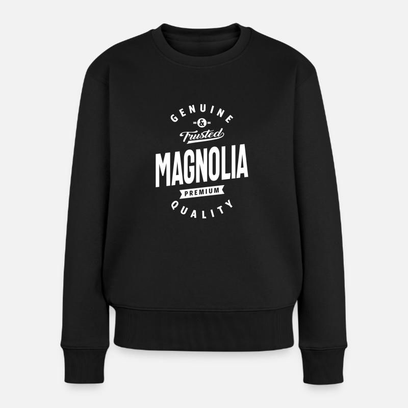 Magnolia Personalisierter Name Geburtstagsgeschenk - Frauen Premium Bio Pullover - Schwarz