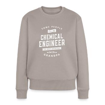 Chemical Engineer Grandpa Funny Job Title - Women's Premium Organic Jumper - taupe - Front - Julia (174cm)