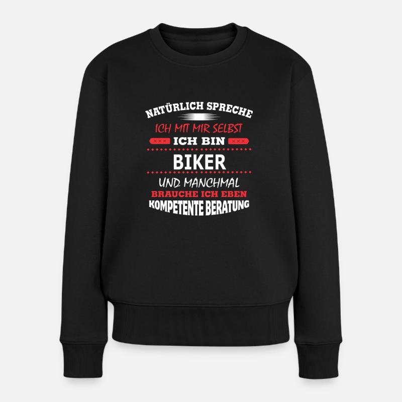 BIKER - Frauen Premium Bio Pullover - Schwarz