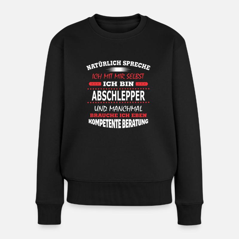 ABSCHLEPPER - Frauen Premium Bio Pullover - Schwarz